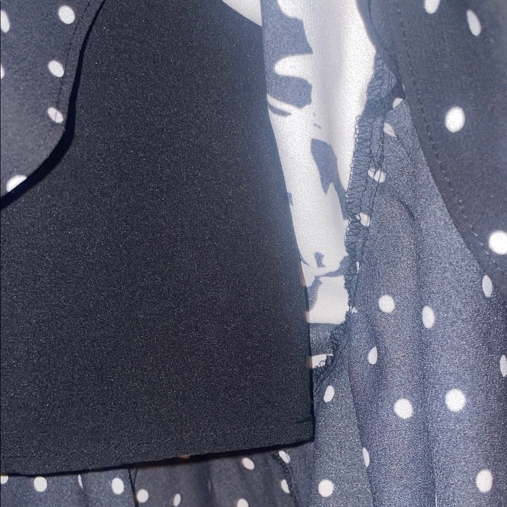 Bar III Black and White Floral Asymmetrical Dress - Picture 7 of 8